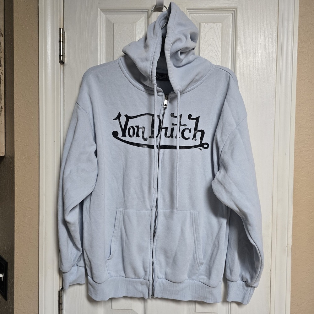 Von Dutch Classic Zip Front‎ Hoodie - Blue/BlackWomen's Large